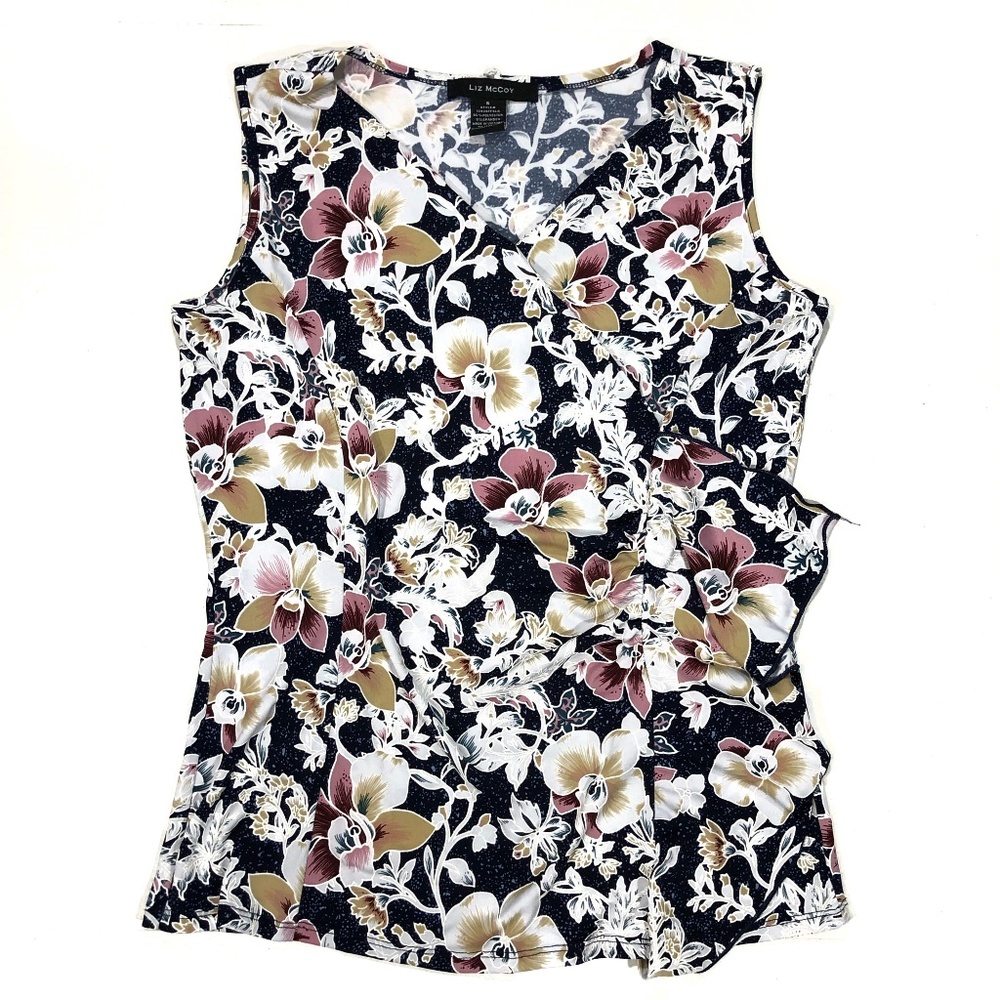 Women’s Liz McCoy Sleeveless Floral Blouse, Size S